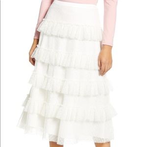 Rachel Parcell White/cream polka dot skirt